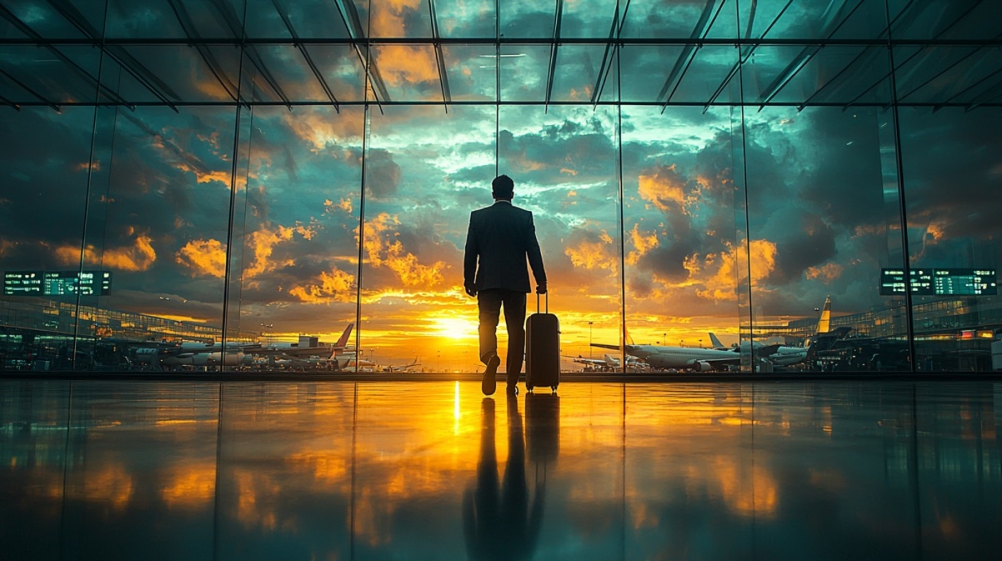 A businessman on a business trip
